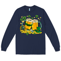 Navy St. Patrick's Day beer Long Sleeve Tee - HowdyJamesFarm