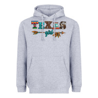 Heather Grey texas girl serape turquoise leopard cowhide arrow Heavyweight Hoodie - Artiststas