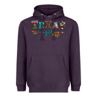 Plum texas girl serape turquoise leopard cowhide arrow Heavyweight Hoodie - Artiststas