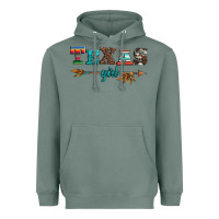 Sage texas girl serape turquoise leopard cowhide arrow Heavyweight Hoodie - Artiststas