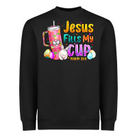 Black Jesus Fills My Cup Easter Heavyweight Sweatshirt - CowhideDigitalArt