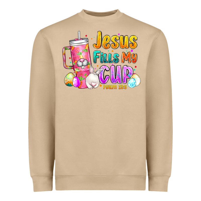 Jesus Fills My Cup Easter Heavyweight Sweatshirt by CowhideDigitalArt | Teevron
