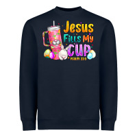 Navy Jesus Fills My Cup Easter Heavyweight Sweatshirt - CowhideDigitalArt