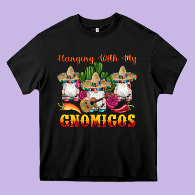 Hanging With Gnomigos Heavy Core Tee Designed By Artiststas