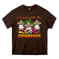 Chocolate Brown hanging with gnomigos Heavy Core Tee - Artiststas