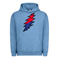 Pigment Pebble Blue Lazy Lightning Bolt Urban Hoodie - InspiraDesign