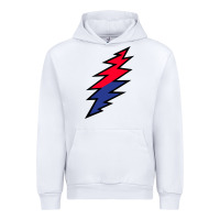 White Lazy Lightning Bolt Urban Hoodie - InspiraDesign