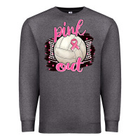 Charcoal Heather Pink Out Volleyball Premium Sweatshirt - BarkalooDesign
