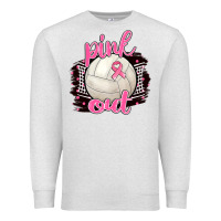 Oatmeal Heather Pink Out Volleyball Premium Sweatshirt - BarkalooDesign