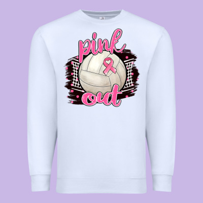 Pink Out Volleyball Premium Sweatshirt Designed By Barkaloodesign