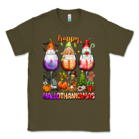 Army Green Happy Hallothanksmas wine glasses and gnomes Classic Tee - texasbilliewilder