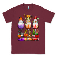 Burgundy Happy Hallothanksmas wine glasses and gnomes Classic Tee - texasbilliewilder