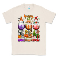 Natural Happy Hallothanksmas wine glasses and gnomes Classic Tee - texasbilliewilder
