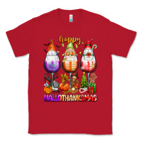 Red Happy Hallothanksmas wine glasses and gnomes Classic Tee - texasbilliewilder