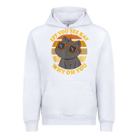 White funny retro sunset eff you see kay why oh you cat lovers t shirt Urban Hoodie - ArtChic