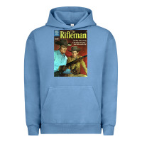 Pigment Pebble Blue The Rifleman Retro Western Urban Hoodie - ArtChic