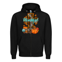 Black thankful cross Zipper Hoodie - RacoonDesign