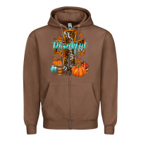 Chestnut thankful cross Zipper Hoodie - RacoonDesign