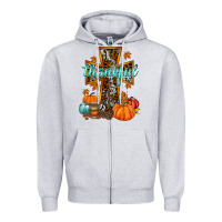 Heather Grey thankful cross Zipper Hoodie - RacoonDesign