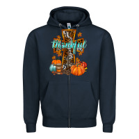 Navy thankful cross Zipper Hoodie - RacoonDesign