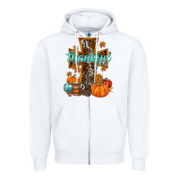 White thankful cross Zipper Hoodie - RacoonDesign