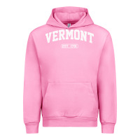 Fuchsia Pink vermont vintage state athletic style pullover hoodie Urban Hoodie - ArtChic