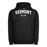 Pigment Black vermont vintage state athletic style pullover hoodie Urban Hoodie - ArtChic