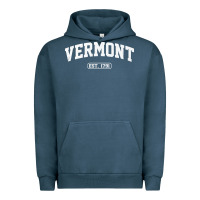 Pigment Midnight Navy vermont vintage state athletic style pullover hoodie Urban Hoodie - ArtChic
