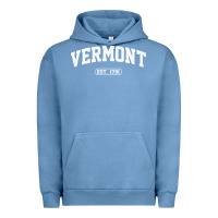 Pigment Pebble Blue vermont vintage state athletic style pullover hoodie Urban Hoodie - ArtChic