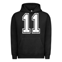 Pigment Black number 11 shirt sports player number back of shirt Urban Hoodie - ArtChic