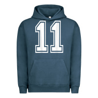 Pigment Midnight Navy number 11 shirt sports player number back of shirt Urban Hoodie - ArtChic