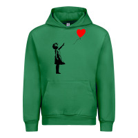Emerald banksy girl with balloon Urban Hoodie - ArtChic