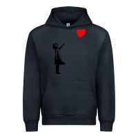 Navy banksy girl with balloon Urban Hoodie - ArtChic