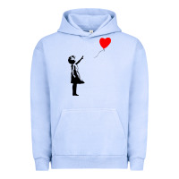Pigment Grape Ice banksy girl with balloon Urban Hoodie - ArtChic