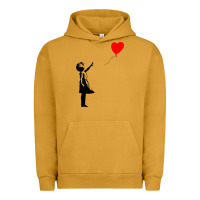 Pigment Peanut Butter banksy girl with balloon Urban Hoodie - ArtChic