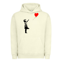 Pigment Pistachio banksy girl with balloon Urban Hoodie - ArtChic