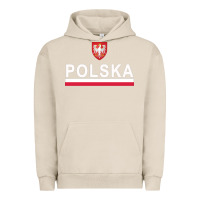 Pigment French Oak Sporty Polska Flag And Emblem Polish Coat Of Arms Pullover Hoodie Urban Hoodie - ArtChic