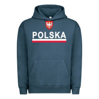 Sporty Polska Flag And Emblem Polish Coat Of Arms Pullover Hoodie Urban Hoodie | Teevron