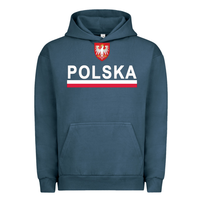 Sporty Polska Flag And Emblem Polish Coat Of Arms Pullover Hoodie Urban Hoodie by ArtChic | Teevron