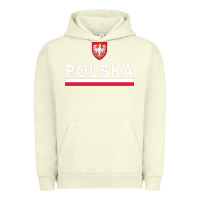 Pigment Pistachio Sporty Polska Flag And Emblem Polish Coat Of Arms Pullover Hoodie Urban Hoodie - ArtChic