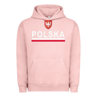Pigment Salmon Sporty Polska Flag And Emblem Polish Coat Of Arms Pullover Hoodie Urban Hoodie - ArtChic
