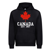 Black vintage canada est.1867 maple leaf canadian flag r Urban Hoodie - ArtChic