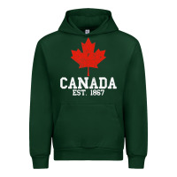 Forest Green vintage canada est.1867 maple leaf canadian flag r Urban Hoodie - ArtChic