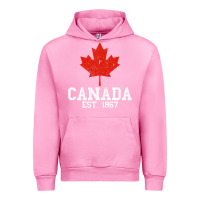 Fuchsia Pink vintage canada est.1867 maple leaf canadian flag r Urban Hoodie - ArtChic