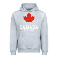 Heather Grey vintage canada est.1867 maple leaf canadian flag r Urban Hoodie - ArtChic