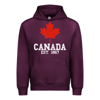 Mauve Wine vintage canada est.1867 maple leaf canadian flag r Urban Hoodie - ArtChic