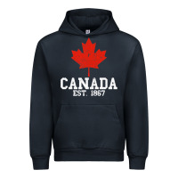 Navy vintage canada est.1867 maple leaf canadian flag r Urban Hoodie - ArtChic