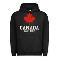 Pigment Black vintage canada est.1867 maple leaf canadian flag r Urban Hoodie - ArtChic