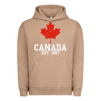 Pigment Burro vintage canada est.1867 maple leaf canadian flag r Urban Hoodie - ArtChic