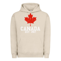 Pigment French Oak vintage canada est.1867 maple leaf canadian flag r Urban Hoodie - ArtChic